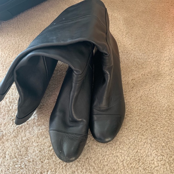 Black wedge knee high boots - Picture 2 of 6